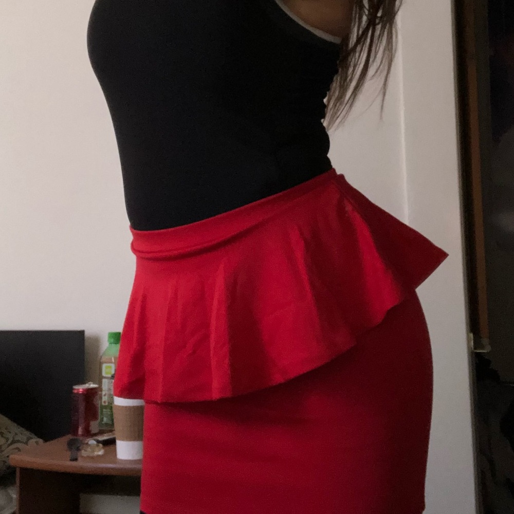 Cute Mini Red Pencil Skirt